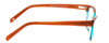 Side View of Marie Claire MC6215-BTU Designer Progressive Lens Blue Light Blocking Eyeglasses in Brown Turquoise Blue Crystal Fade Ladies Cateye Full Rim Acetate 55 mm