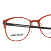 Close Up View of Marie Claire MC6216-BOG Designer Bi-Focal Prescription Rx Eyeglasses in Black Orange Ladies Classic Full Rim Stainless Steel 51 mm
