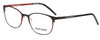Profile View of Marie Claire MC6216-BOG Designer Blue Light Blocking Eyeglasses in Black Orange Ladies Classic Full Rim Stainless Steel 51 mm