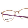 Close Up View of Marie Claire MC6216-PGD Designer Single Vision Prescription Rx Eyeglasses in Purple Gold Ladies Classic Full Rim Stainless Steel 51 mm