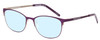 Profile View of Marie Claire MC6216-PGD Designer Progressive Lens Blue Light Blocking Eyeglasses in Purple Gold Ladies Classic Full Rim Stainless Steel 51 mm