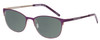 Profile View of Marie Claire MC6216-PGD Designer Polarized Reading Sunglasses with Custom Cut Powered Smoke Grey Lenses in Purple Gold Ladies Classic Full Rim Stainless Steel 51 mm