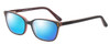 Profile View of Marie Claire MC6230-BUR Designer Polarized Sunglasses with Custom Cut Blue Mirror Lenses in Burgundy Red Brown Orange Ladies Classic Full Rim Acetate 48 mm