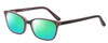 Profile View of Marie Claire MC6230-BUR Designer Polarized Reading Sunglasses with Custom Cut Powered Green Mirror Lenses in Burgundy Red Brown Orange Ladies Classic Full Rim Acetate 48 mm