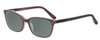 Profile View of Marie Claire MC6230-BUR Designer Polarized Reading Sunglasses with Custom Cut Powered Smoke Grey Lenses in Burgundy Red Brown Orange Ladies Classic Full Rim Acetate 48 mm