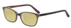 Profile View of Marie Claire MC6230-BUR Designer Polarized Reading Sunglasses with Custom Cut Powered Sun Flower Yellow Lenses in Burgundy Red Brown Orange Ladies Classic Full Rim Acetate 48 mm