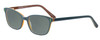 Profile View of Marie Claire MC6230-FOR Designer Polarized Sunglasses with Custom Cut Smoke Grey Lenses in Forest Green Black Orange Ladies Classic Full Rim Acetate 48 mm