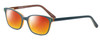 Profile View of Marie Claire MC6230-FOR Designer Polarized Sunglasses with Custom Cut Red Mirror Lenses in Forest Green Black Orange Ladies Classic Full Rim Acetate 48 mm