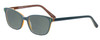 Profile View of Marie Claire MC6230-FOR Designer Polarized Reading Sunglasses with Custom Cut Powered Smoke Grey Lenses in Forest Green Black Orange Ladies Classic Full Rim Acetate 48 mm