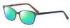 Profile View of Marie Claire MC6230-FOR Designer Polarized Reading Sunglasses with Custom Cut Powered Green Mirror Lenses in Forest Green Black Orange Ladies Classic Full Rim Acetate 48 mm