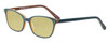 Profile View of Marie Claire MC6230-FOR Designer Polarized Reading Sunglasses with Custom Cut Powered Sun Flower Yellow Lenses in Forest Green Black Orange Ladies Classic Full Rim Acetate 48 mm