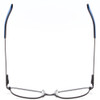 Top View of Marie Claire MC6231-BBL Designer Reading Eye Glasses with Custom Cut Powered Lenses in Black Blue Ladies Cateye Full Rim Stainless Steel 51 mm