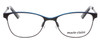 Front View of Marie Claire MC6231-BBL Designer Progressive Lens Prescription Rx Eyeglasses in Black Blue Ladies Cateye Full Rim Stainless Steel 51 mm