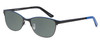 Profile View of Marie Claire MC6231-BBL Designer Polarized Sunglasses with Custom Cut Smoke Grey Lenses in Black Blue Ladies Cateye Full Rim Stainless Steel 51 mm