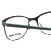 Close Up View of Marie Claire MC6231-BGN Designer Progressive Lens Prescription Rx Eyeglasses in Black Green Ladies Cateye Full Rim Stainless Steel 51 mm