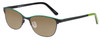 Profile View of Marie Claire MC6231-BGN Designer Polarized Sunglasses with Custom Cut Amber Brown Lenses in Black Green Ladies Cateye Full Rim Stainless Steel 51 mm