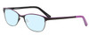 Profile View of Marie Claire MC6231-BKL Designer Blue Light Blocking Eyeglasses in Black Lavender Purple Ladies Cateye Full Rim Stainless Steel 51 mm