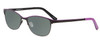 Profile View of Marie Claire MC6231-BKL Designer Polarized Reading Sunglasses with Custom Cut Powered Smoke Grey Lenses in Black Lavender Purple Ladies Cateye Full Rim Stainless Steel 51 mm