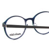 Close Up View of Marie Claire MC6236-BKN Designer Bi-Focal Prescription Rx Eyeglasses in Black Navy Blue Ladies Round Full Rim Stainless Steel 46 mm