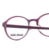 Close Up View of Marie Claire MC6236-PRE Designer Reading Eye Glasses with Custom Cut Powered Lenses in Purple Red Ladies Round Full Rim Stainless Steel 46 mm