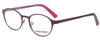 Profile View of Marie Claire MC6236-PRE Designer Progressive Lens Blue Light Blocking Eyeglasses in Purple Red Ladies Round Full Rim Stainless Steel 46 mm