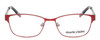 Front View of Marie Claire MC6239-BUR Designer Reading Eye Glasses with Custom Cut Powered Lenses in Burgundy Red Black Ladies Classic Full Rim Stainless Steel 49 mm