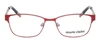 Front View of Marie Claire MC6239-BUR Designer Progressive Lens Prescription Rx Eyeglasses in Burgundy Red Black Ladies Classic Full Rim Stainless Steel 49 mm