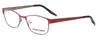 Profile View of Marie Claire MC6239-BUR Designer Progressive Lens Prescription Rx Eyeglasses in Burgundy Red Black Ladies Classic Full Rim Stainless Steel 49 mm