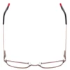 Top View of Marie Claire MC6239-BUR Designer Progressive Lens Prescription Rx Eyeglasses in Burgundy Red Black Ladies Classic Full Rim Stainless Steel 49 mm