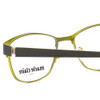 Close Up View of Marie Claire MC6239-JAD Designer Single Vision Prescription Rx Eyeglasses in Black Jade Green Ladies Classic Full Rim Stainless Steel 49 mm