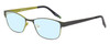 Profile View of Marie Claire MC6239-JAD Designer Blue Light Blocking Eyeglasses in Black Jade Green Ladies Classic Full Rim Stainless Steel 49 mm