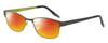 Profile View of Marie Claire MC6239-JAD Designer Polarized Sunglasses with Custom Cut Red Mirror Lenses in Black Jade Green Ladies Classic Full Rim Stainless Steel 49 mm