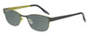 Profile View of Marie Claire MC6239-JAD Designer Polarized Sunglasses with Custom Cut Smoke Grey Lenses in Black Jade Green Ladies Classic Full Rim Stainless Steel 49 mm