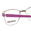 Close Up View of Marie Claire MC6239-LAV Designer Bi-Focal Prescription Rx Eyeglasses in Lavender Purple Black Ladies Classic Full Rim Stainless Steel 49 mm