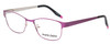 Profile View of Marie Claire MC6239-LAV Designer Progressive Lens Blue Light Blocking Eyeglasses in Lavender Purple Black Ladies Classic Full Rim Stainless Steel 49 mm