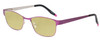 Profile View of Marie Claire MC6239-LAV Designer Polarized Reading Sunglasses with Custom Cut Powered Sun Flower Yellow Lenses in Lavender Purple Black Ladies Classic Full Rim Stainless Steel 49 mm