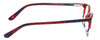 Side View of Marie Claire MC6240-BGB Designer Progressive Lens Blue Light Blocking Eyeglasses in Burgundy Red Crystal Blue Fade Ladies Cateye Full Rim Acetate 48 mm