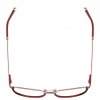 Top View of Marie Claire MC6248-BUR Designer Bi-Focal Prescription Rx Eyeglasses in Burgundy Red Ladies Classic Full Rim Stainless Steel 49 mm