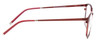 Side View of Marie Claire MC6248-BUR Designer Progressive Lens Blue Light Blocking Eyeglasses in Burgundy Red Ladies Classic Full Rim Stainless Steel 49 mm