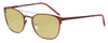 Profile View of Marie Claire MC6248-BUR Designer Polarized Reading Sunglasses with Custom Cut Powered Sun Flower Yellow Lenses in Burgundy Red Ladies Classic Full Rim Stainless Steel 49 mm
