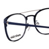 Close Up View of Marie Claire MC6248-NVY Designer Progressive Lens Prescription Rx Eyeglasses in Navy Blue Ladies Classic Full Rim Stainless Steel 49 mm