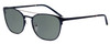 Profile View of Marie Claire MC6248-NVY Designer Polarized Sunglasses with Custom Cut Smoke Grey Lenses in Navy Blue Ladies Classic Full Rim Stainless Steel 49 mm