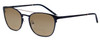 Profile View of Marie Claire MC6248-NVY Designer Polarized Reading Sunglasses with Custom Cut Powered Amber Brown Lenses in Navy Blue Ladies Classic Full Rim Stainless Steel 49 mm