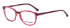 Profile View of Marie Claire MC6249-RUB Designer Progressive Lens Blue Light Blocking Eyeglasses in Ruby Red Crystal Pink Ladies Cateye Full Rim Acetate 47 mm