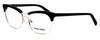 Profile View of Marie Claire MC6251-SIB Designer Blue Light Blocking Eyeglasses in Silver Black Ladies Cateye Full Rim Stainless Steel 53 mm
