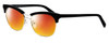 Profile View of Marie Claire MC6251-SIB Designer Polarized Sunglasses with Custom Cut Red Mirror Lenses in Silver Black Ladies Cateye Full Rim Stainless Steel 53 mm