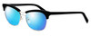Profile View of Marie Claire MC6251-SIB Designer Polarized Reading Sunglasses with Custom Cut Powered Blue Mirror Lenses in Silver Black Ladies Cateye Full Rim Stainless Steel 53 mm