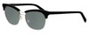 Profile View of Marie Claire MC6251-SIB Designer Polarized Reading Sunglasses with Custom Cut Powered Smoke Grey Lenses in Silver Black Ladies Cateye Full Rim Stainless Steel 53 mm