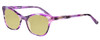 Profile View of Marie Claire MC6252-PTO Designer Polarized Reading Sunglasses with Custom Cut Powered Sun Flower Yellow Lenses in Purple Tortoise Havana Ladies Cateye Full Rim Acetate 53 mm