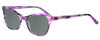 Profile View of Marie Claire MC6252-PTO Designer Polarized Reading Sunglasses with Custom Cut Powered Smoke Grey Lenses in Purple Tortoise Havana Ladies Cateye Full Rim Acetate 53 mm